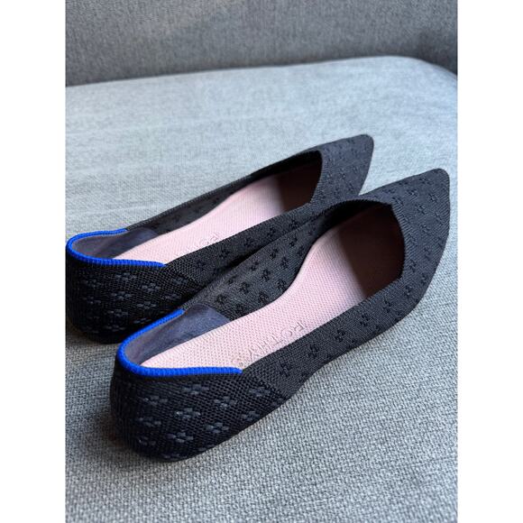 Rothy’s The Point Textured Black Flats Slip-on Women's Sz 8 - Picture 5 of 12